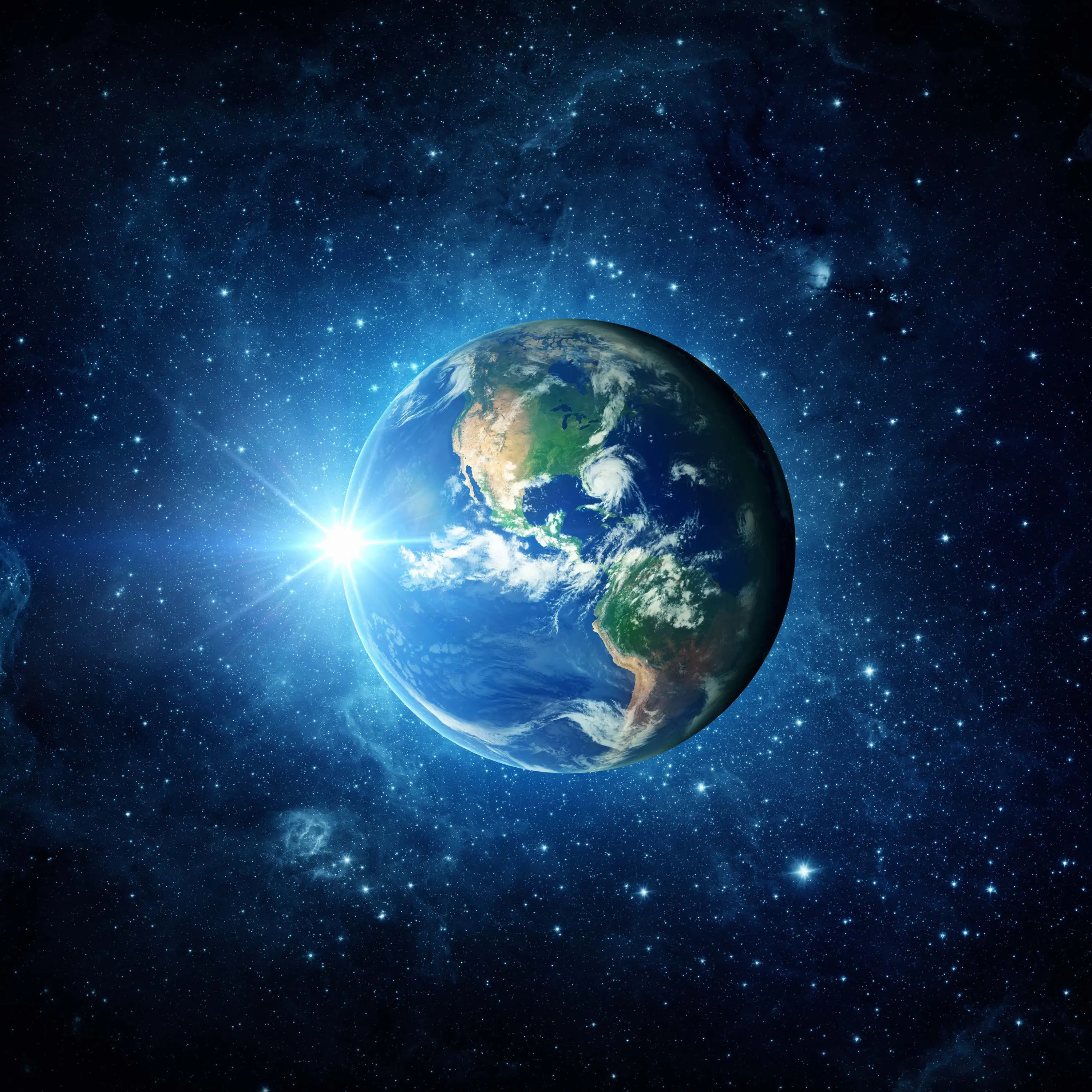 Earth with Milky Way